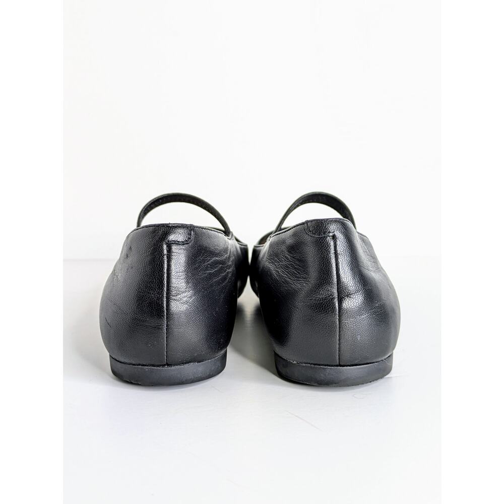 Everlane Black Leather Mary Jane Flats with Slim Strap - Picture 4 of 11